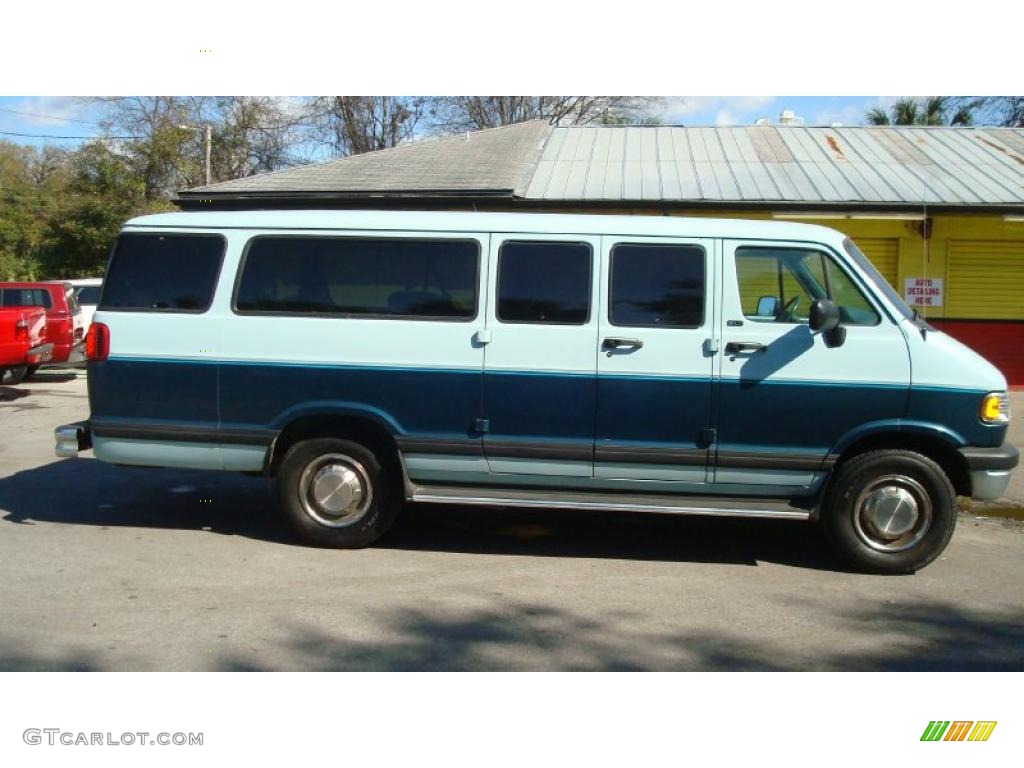 Medium Blue Metallic 1997 Dodge Ram Van 3500 Passenger Exterior Photo #45700809