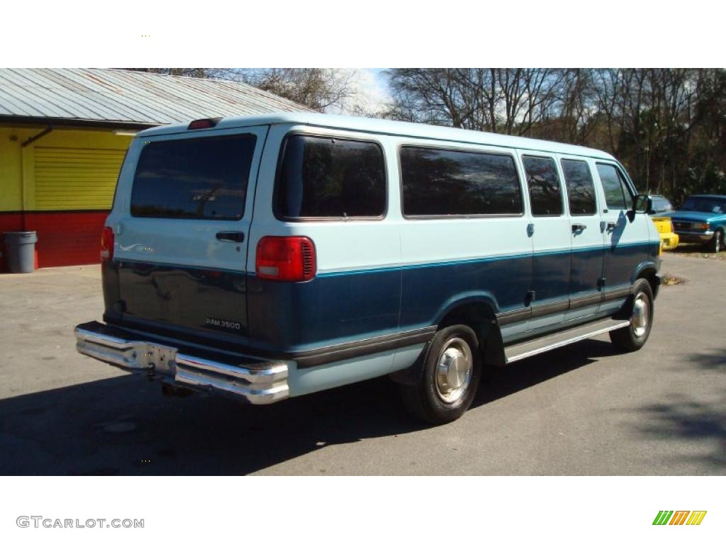 Medium Blue Metallic 1997 Dodge Ram Van 3500 Passenger Exterior Photo #45700825
