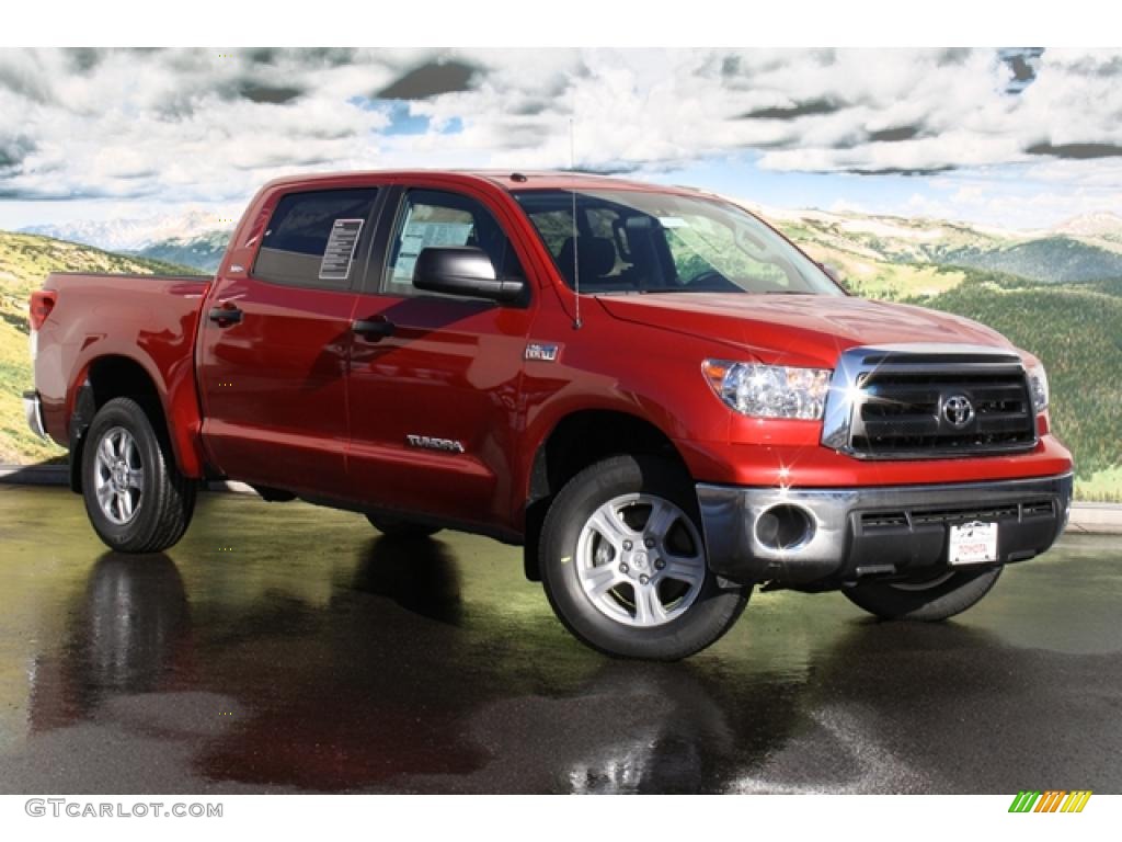 2011 Tundra SR5 CrewMax 4x4 - Barcelona Red Metallic / Black photo #1