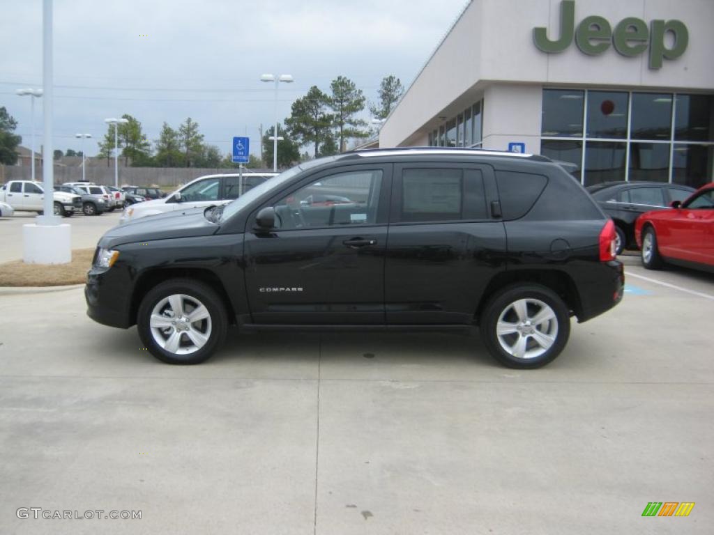 Brilliant Black Crystal Pearl 2011 Jeep Compass 2.4 Latitude Exterior Photo #45704446