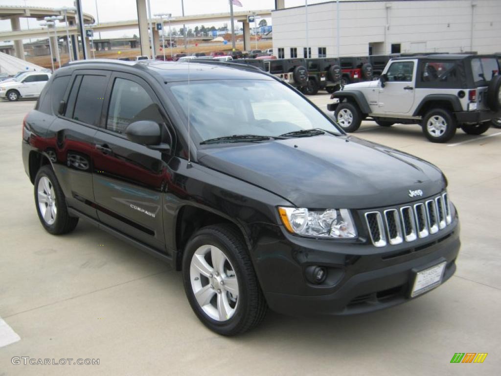 Brilliant Black Crystal Pearl 2011 Jeep Compass 2.4 Latitude Exterior Photo #45704490