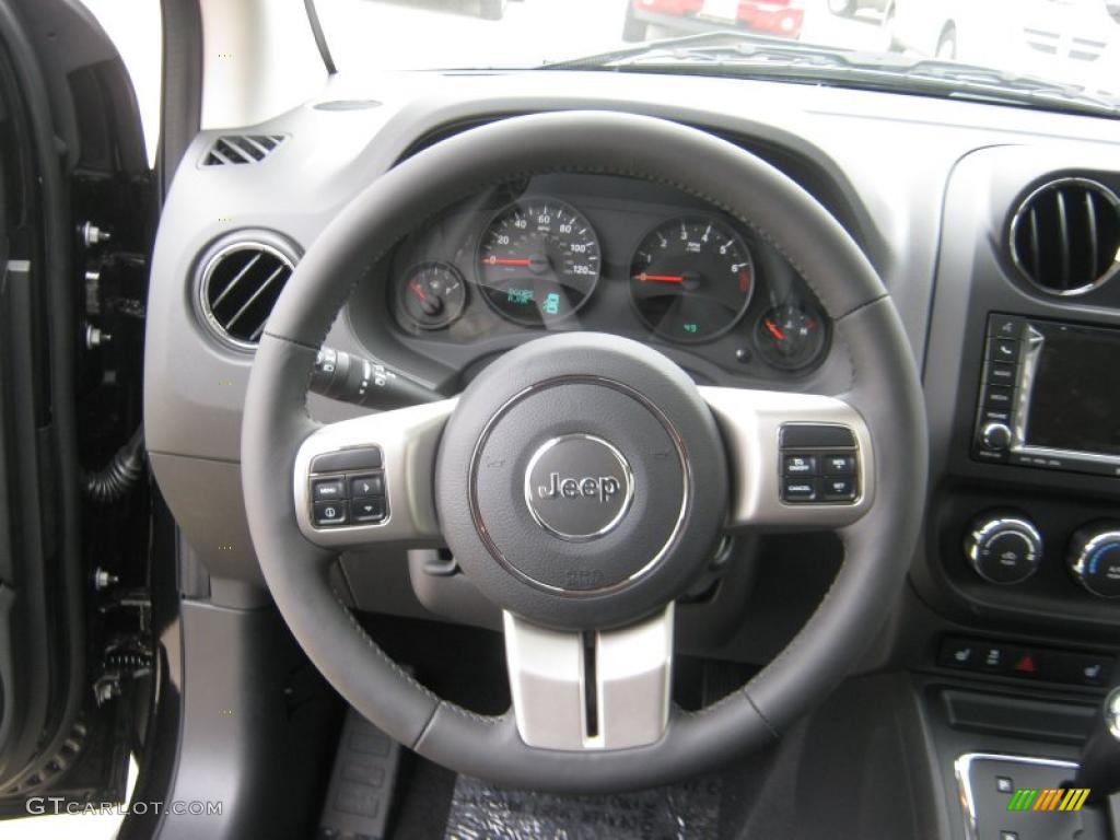 2011 Jeep Compass 2.4 Latitude Dark Slate Gray Steering Wheel Photo #45704514