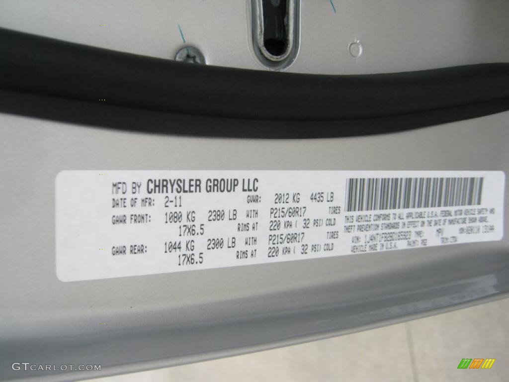 2011 Compass Color Code PS2 for Bright Silver Metallic Photo #45704806