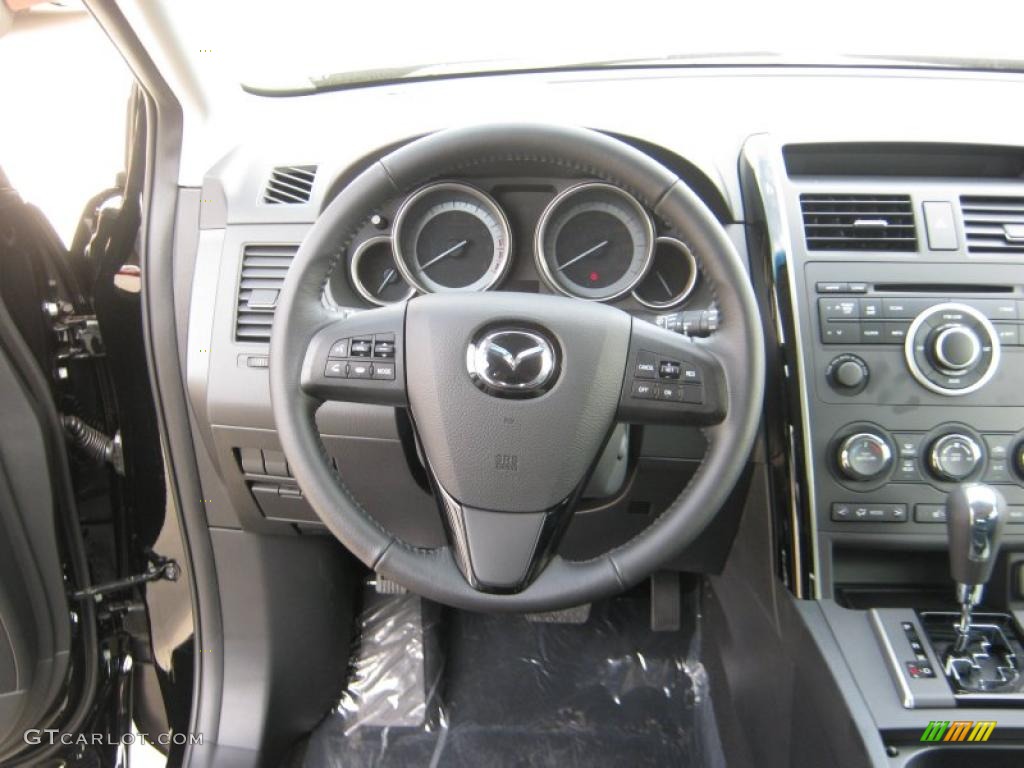 2011 Mazda CX-9 Sport Black Steering Wheel Photo #45704846