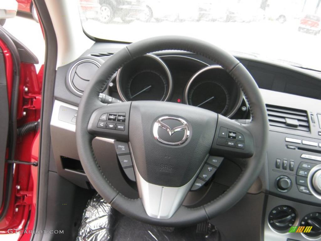 2011 Mazda MAZDA3 s Sport 4 Door Black Steering Wheel Photo #45705266