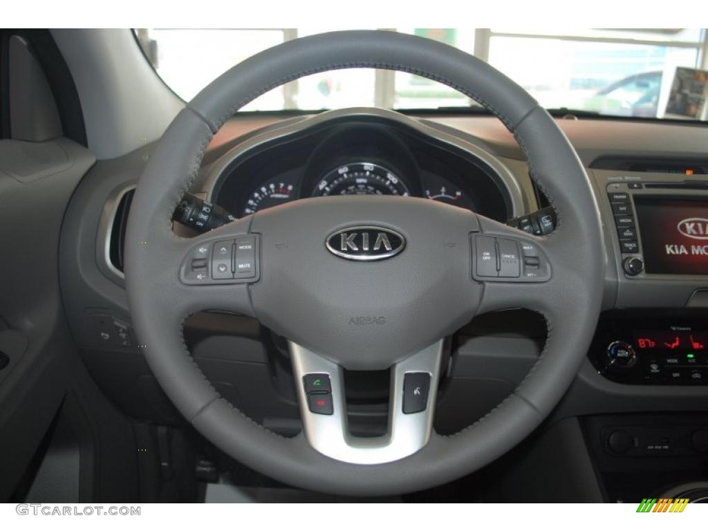 2011 Kia Sportage EX Alpine Gray Steering Wheel Photo #45706318