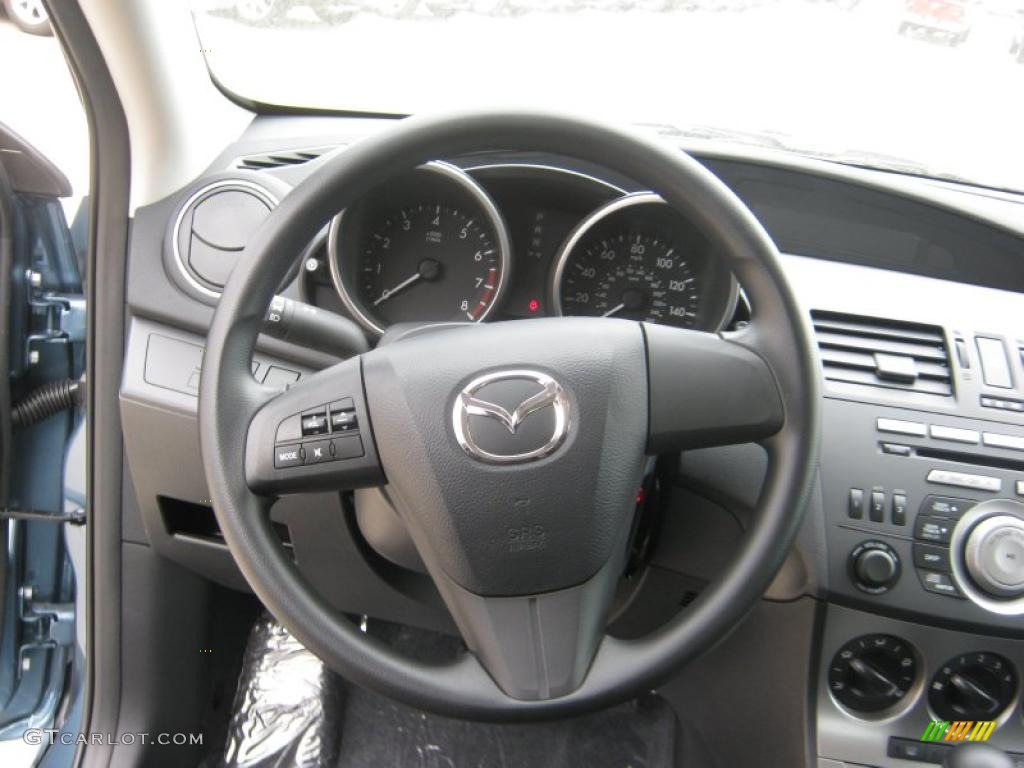 2011 Mazda MAZDA3 i Sport 4 Door Black Steering Wheel Photo #45706586