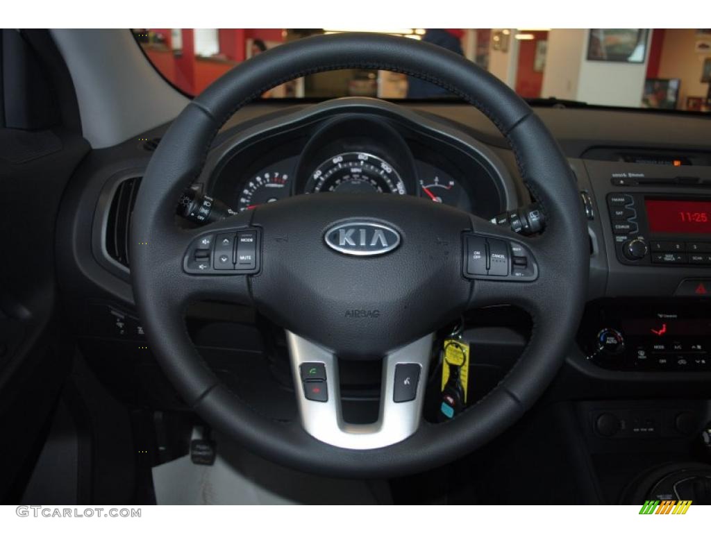 2011 Kia Sportage EX AWD Black Steering Wheel Photo #45706734