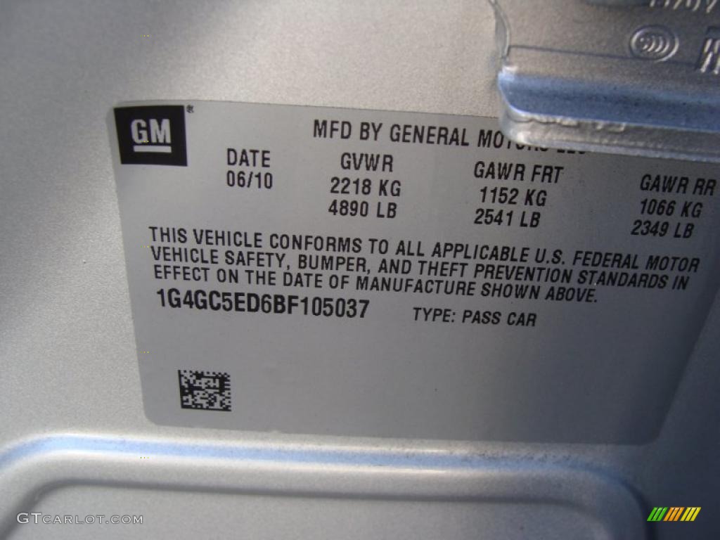 2011 LaCrosse CXL - Quicksilver Metallic / Ebony photo #22