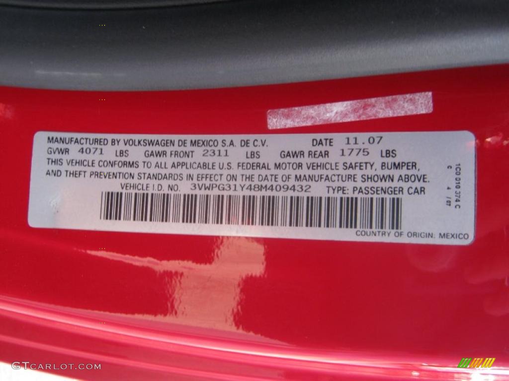2008 Volkswagen New Beetle S Convertible Info Tag Photos