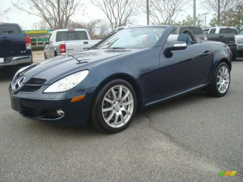 2005 SLK 350 Roadster - Caspian Blue Metallic / Blue photo #2