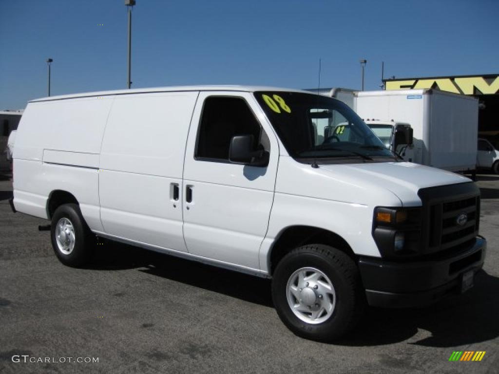 Oxford White 2008 Ford E Series Van E350 Super Duty Commericial Extended Exterior Photo #45723674