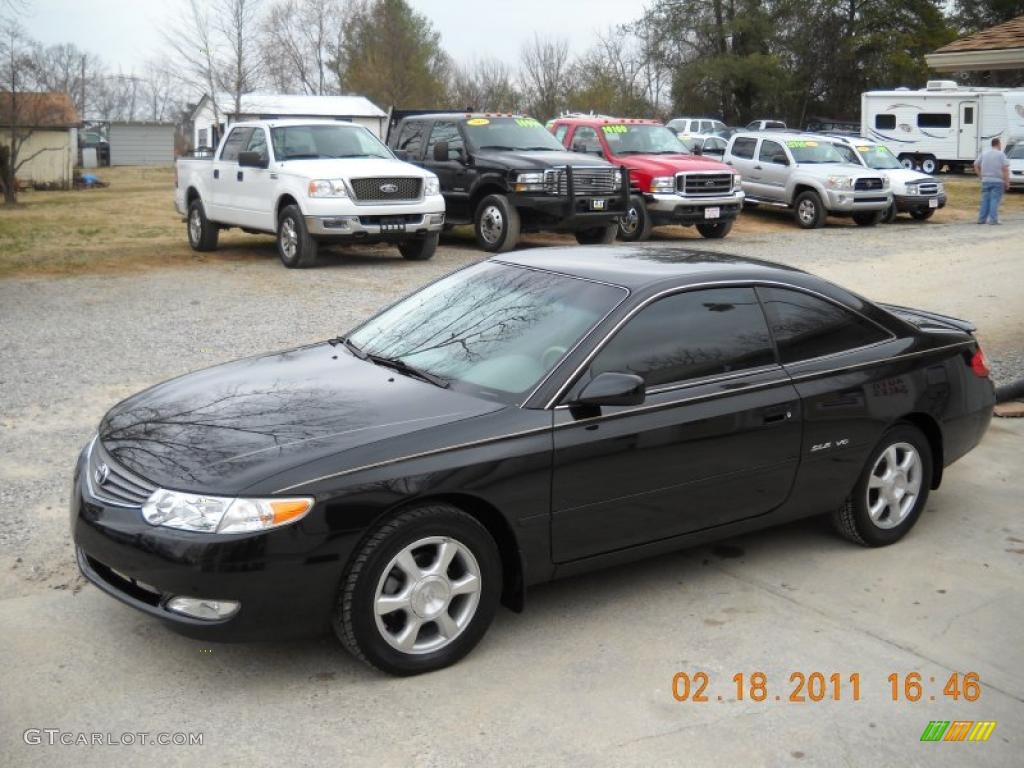 2003 Solara SLE V6 Coupe - Black Sand Pearl / Ivory photo #3
