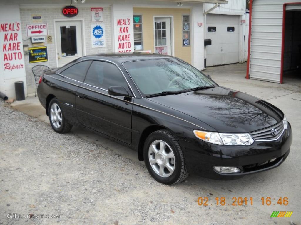 2003 Solara SLE V6 Coupe - Black Sand Pearl / Ivory photo #6