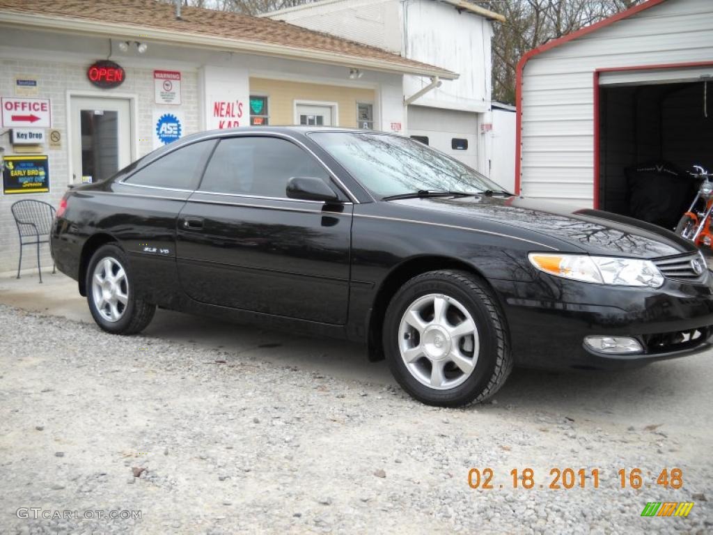 2003 Solara SLE V6 Coupe - Black Sand Pearl / Ivory photo #7
