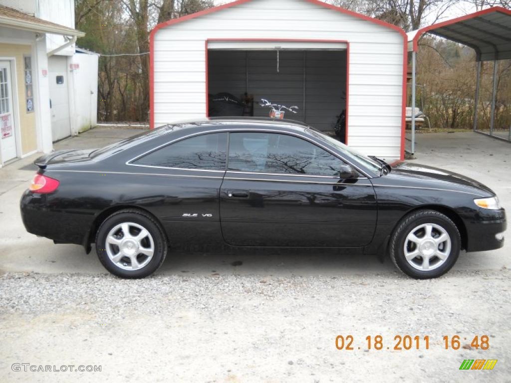 2003 Solara SLE V6 Coupe - Black Sand Pearl / Ivory photo #8