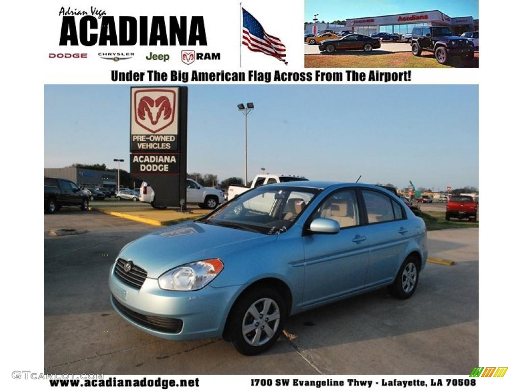 Ice Blue Hyundai Accent