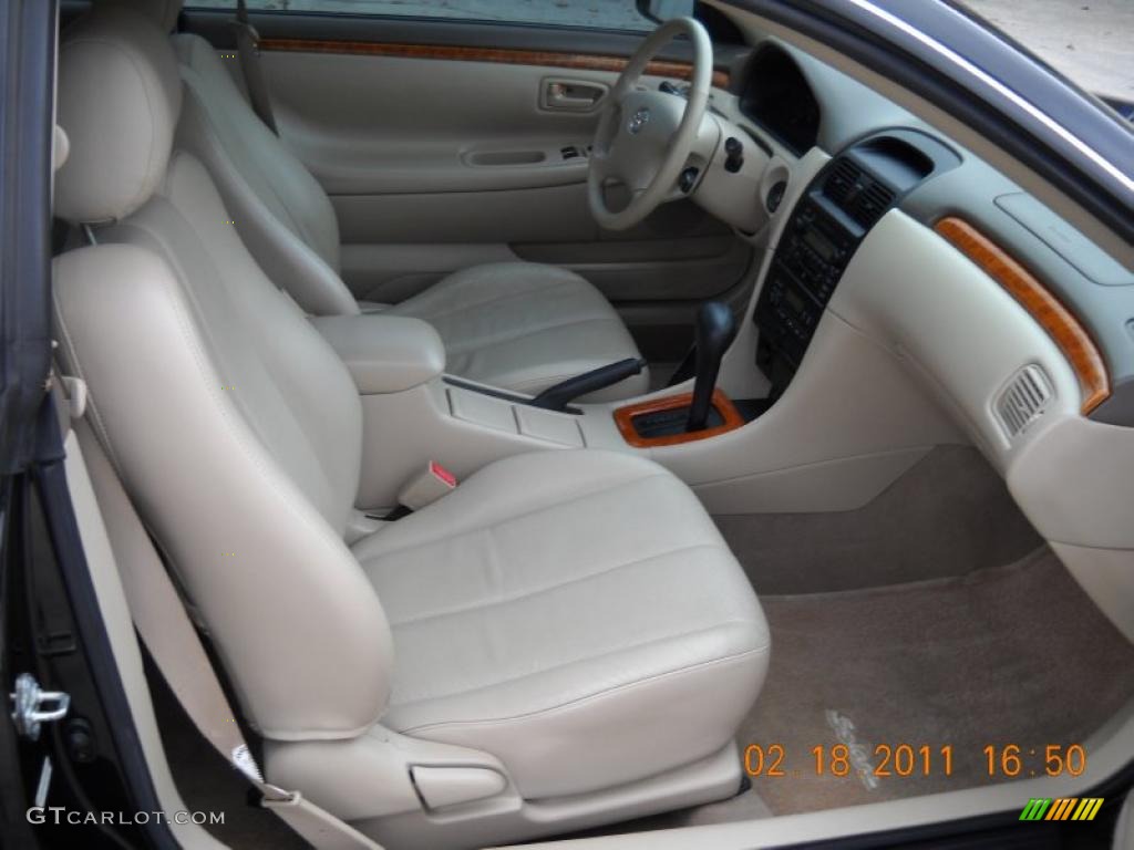 2003 Solara SLE V6 Coupe - Black Sand Pearl / Ivory photo #33