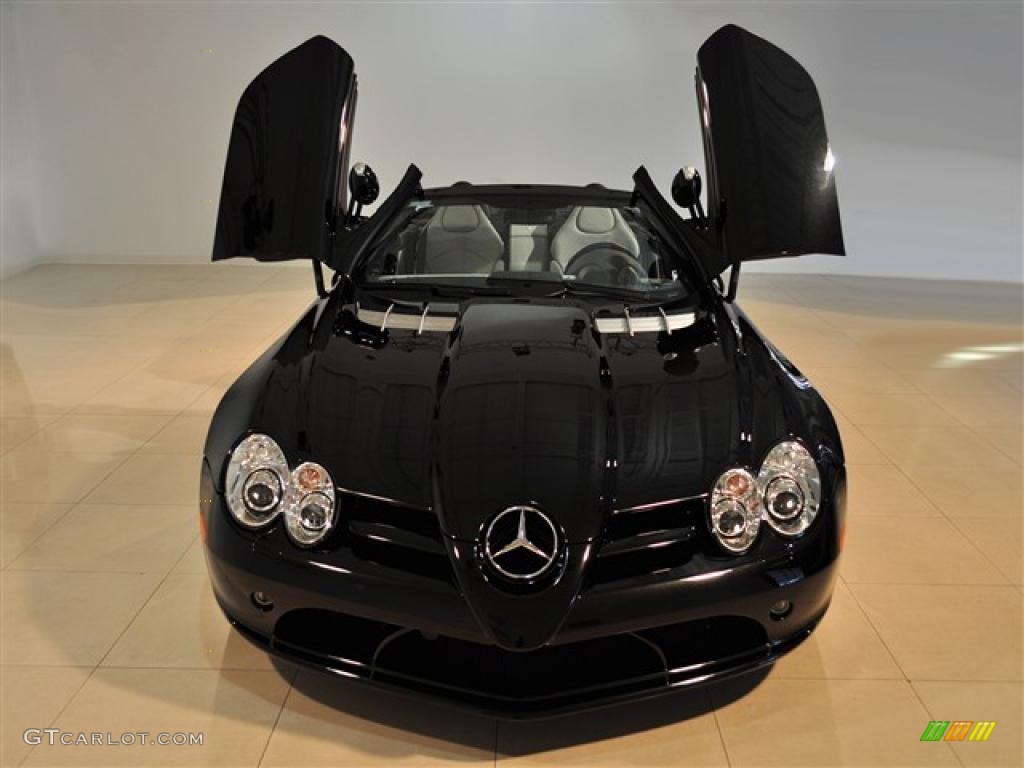 2009 SLR McLaren Roadster - Crystal Galaxite Black Metallic / Semi-Aniline Black photo #6