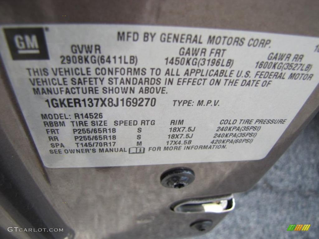 2008 Acadia SLE - Medium Brown Metallic / Light Titanium photo #27