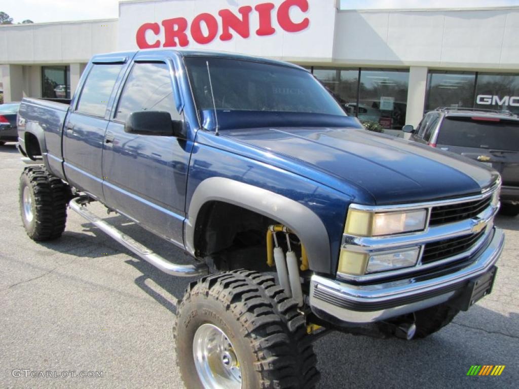 2000 Silverado 2500 LS Crew Cab 4x4 - Indigo Blue Metallic / Graphite photo #1