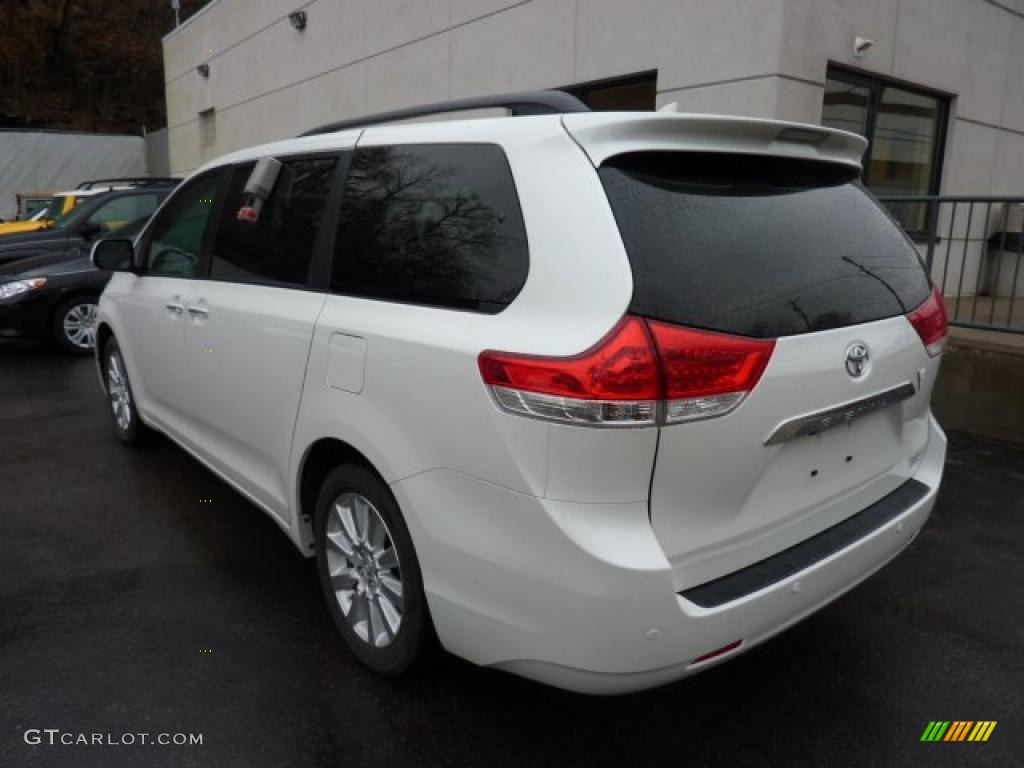 2011 Sienna Limited AWD - Blizzard White Pearl / Bisque photo #2