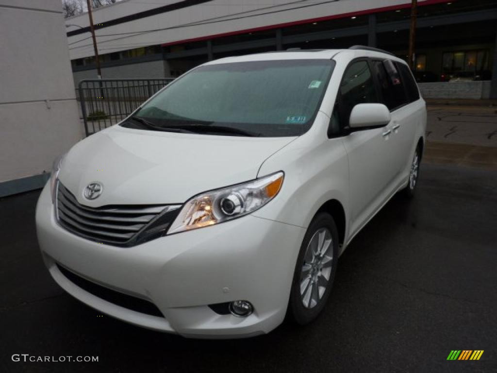 2011 Sienna Limited AWD - Blizzard White Pearl / Bisque photo #11