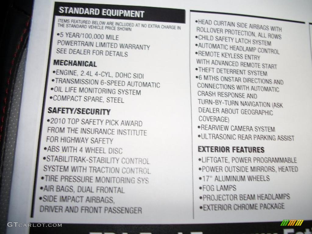 2011 Chevrolet Equinox LTZ AWD Window Sticker Photo #45734074