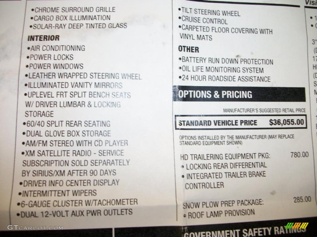2010 Chevrolet Silverado 2500HD LT Extended Cab 4x4 Window Sticker Photo #45735010