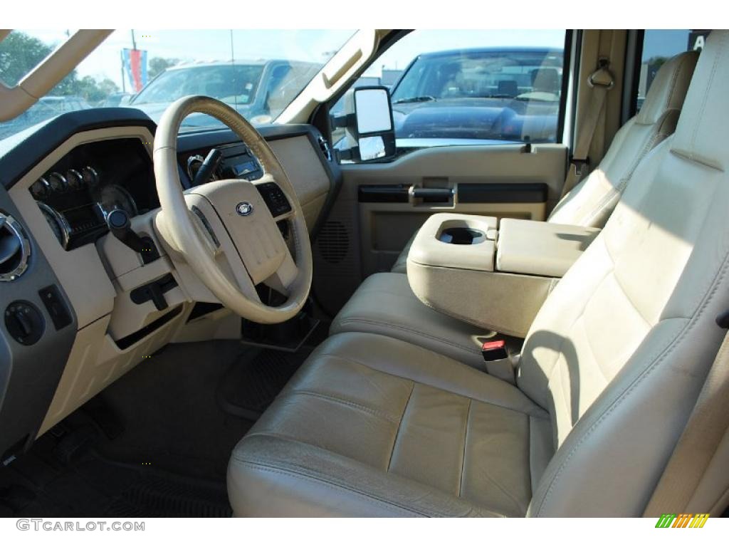 Camel Interior 2008 Ford F350 Super Duty Lariat Crew Cab Dually Photo #45737438