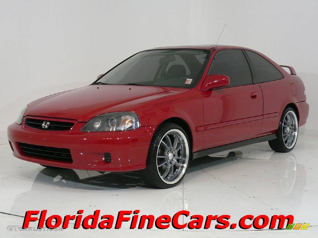 2000 Civic EX Coupe - Milano Red / Dark Gray photo #1