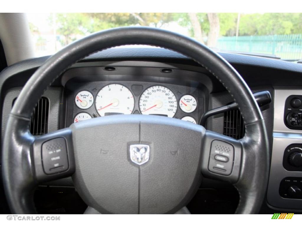 2004 Dodge Ram 3500 Laramie Quad Cab 4x4 Dually Dark Slate Gray Steering Wheel Photo #45741630