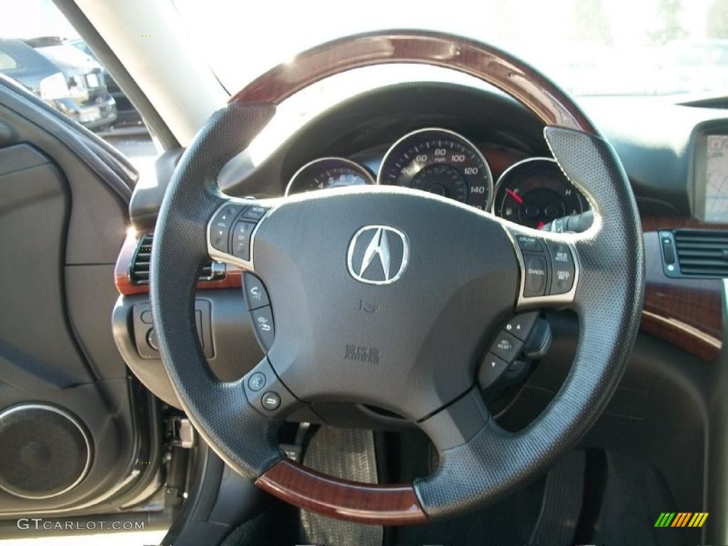 2009 Acura RL 3.7 AWD Sedan Ebony Steering Wheel Photo #45743986