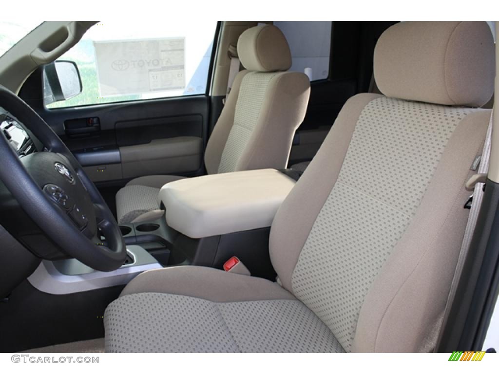 2011 Tundra TRD Double Cab 4x4 - Super White / Sand Beige photo #5