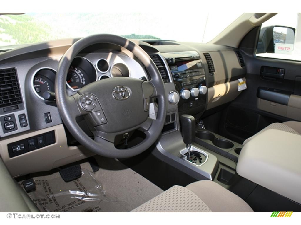 Sand Beige Interior 2011 Toyota Tundra TRD Double Cab 4x4 Photo #45749098