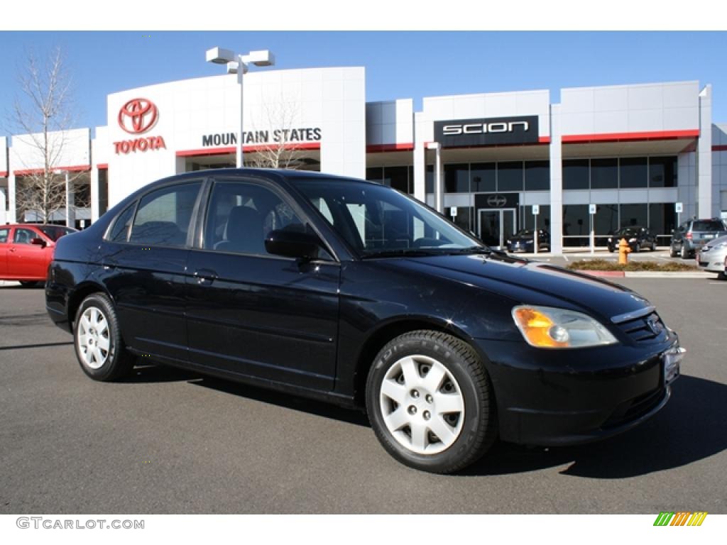 2001 Civic EX Sedan - Nighthawk Black Pearl / Gray photo #1