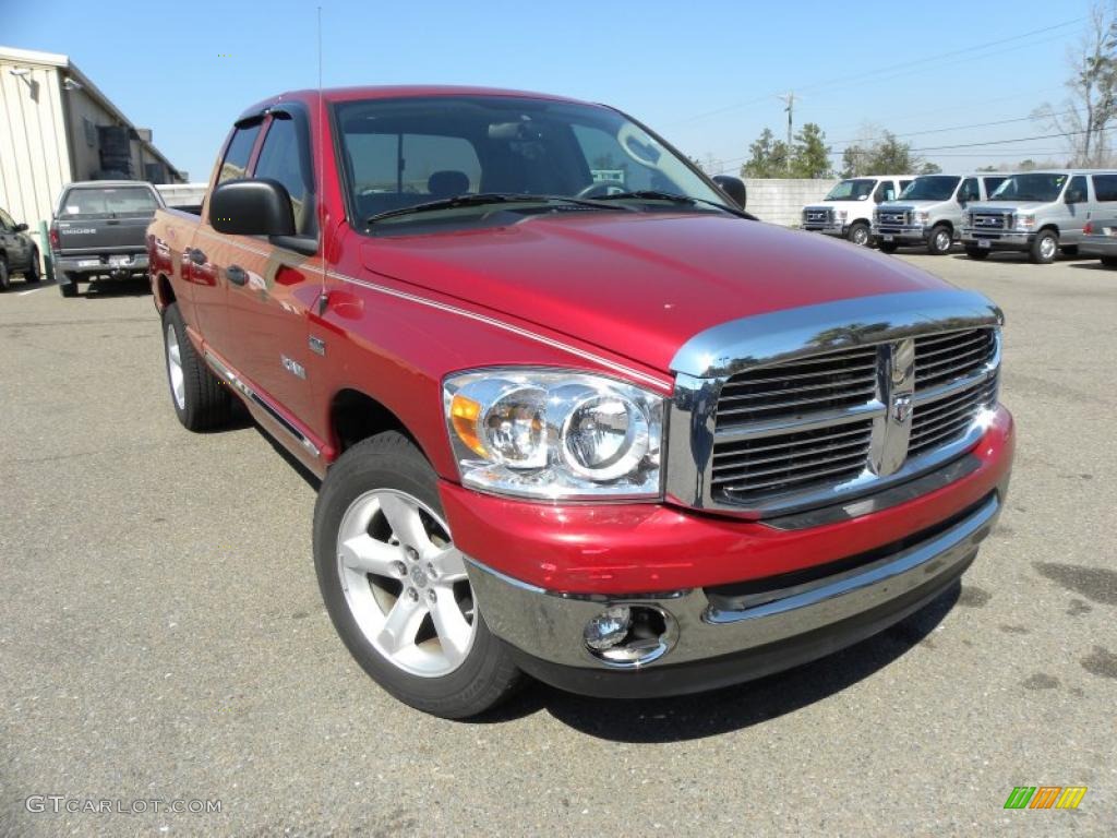 2008 Ram 1500 Big Horn Edition Quad Cab - Inferno Red Crystal Pearl / Medium Slate Gray photo #1