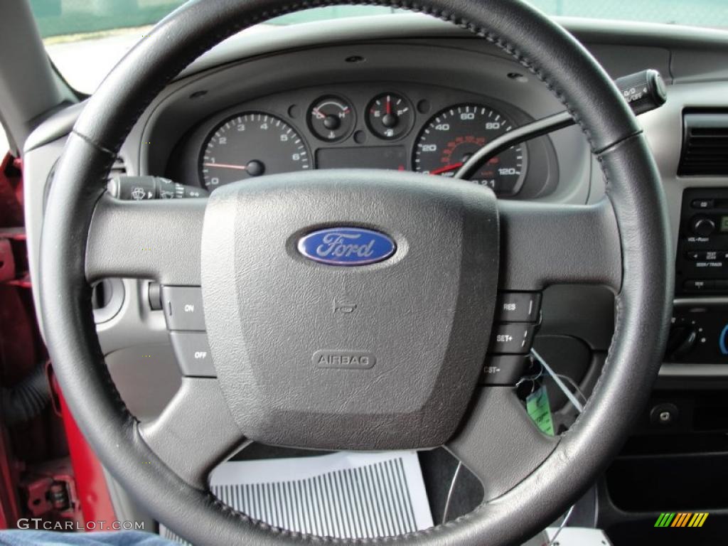 2008 Ford Ranger XLT SuperCab Medium Dark Flint Steering Wheel Photo #45753374