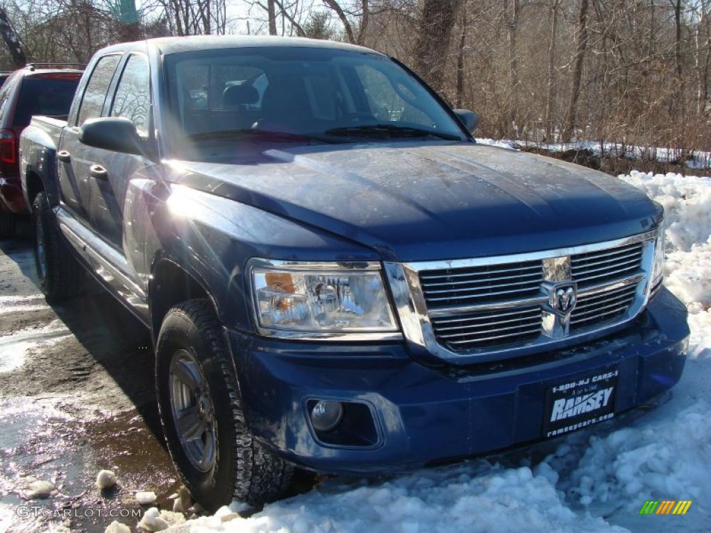 2008 Dakota Laramie Crew Cab 4x4 - Deep Water Blue Pearl / Dark Slate Gray/Medium Slate Gray photo #3