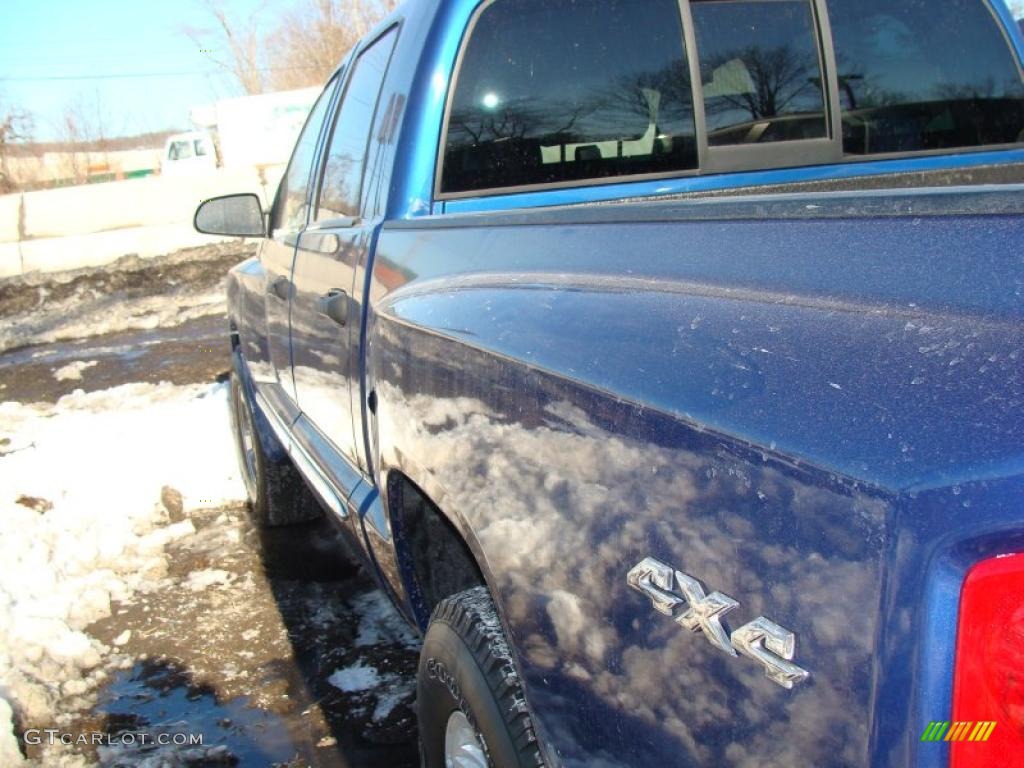 2008 Dakota Laramie Crew Cab 4x4 - Deep Water Blue Pearl / Dark Slate Gray/Medium Slate Gray photo #7
