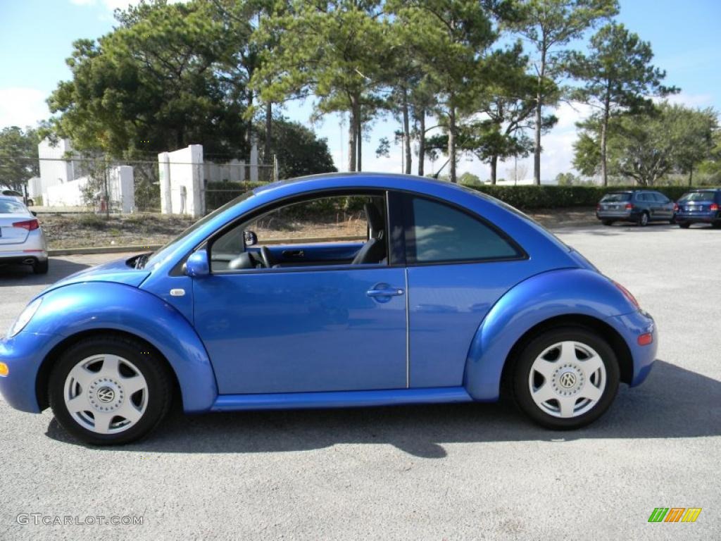 2001 New Beetle GLS Coupe - Techno Blue Pearl / Light Grey photo #2