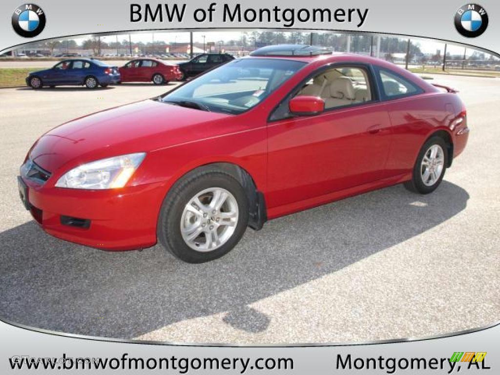 2006 Accord EX-L Coupe - San Marino Red / Ivory photo #8