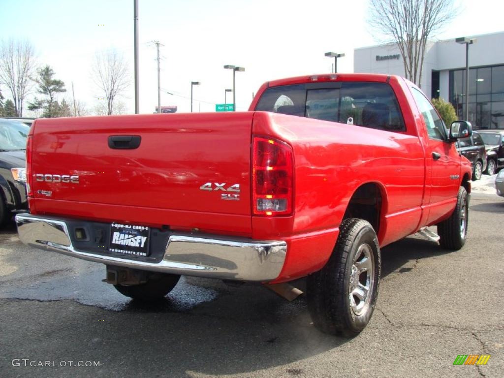 2004 Ram 1500 SLT Regular Cab 4x4 - Flame Red / Dark Slate Gray photo #5