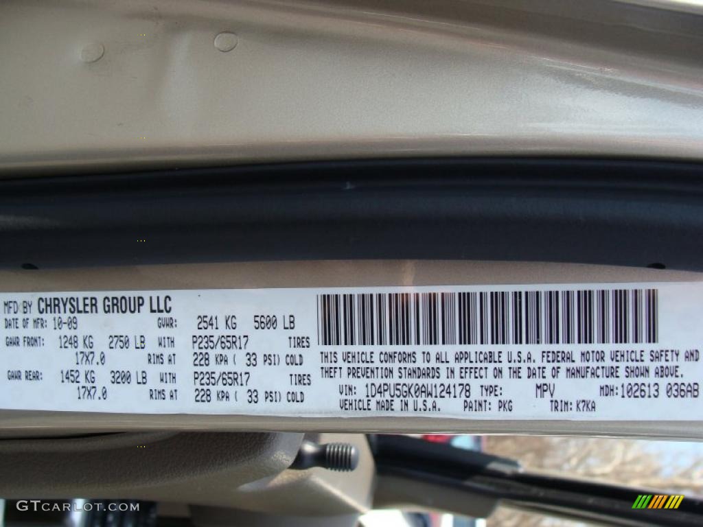 2010 Nitro Color Code PKG for Light Sandstone Metallic Photo #45761807
