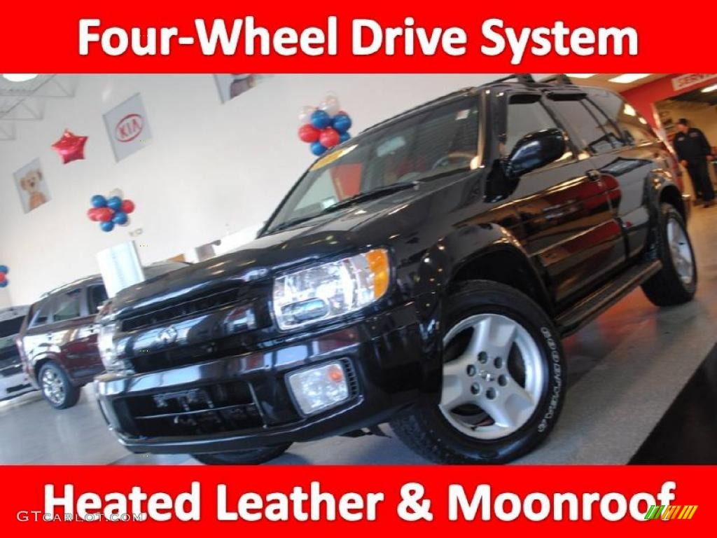 2001 QX4 4x4 - Black Obsidian / Stone Beige photo #1