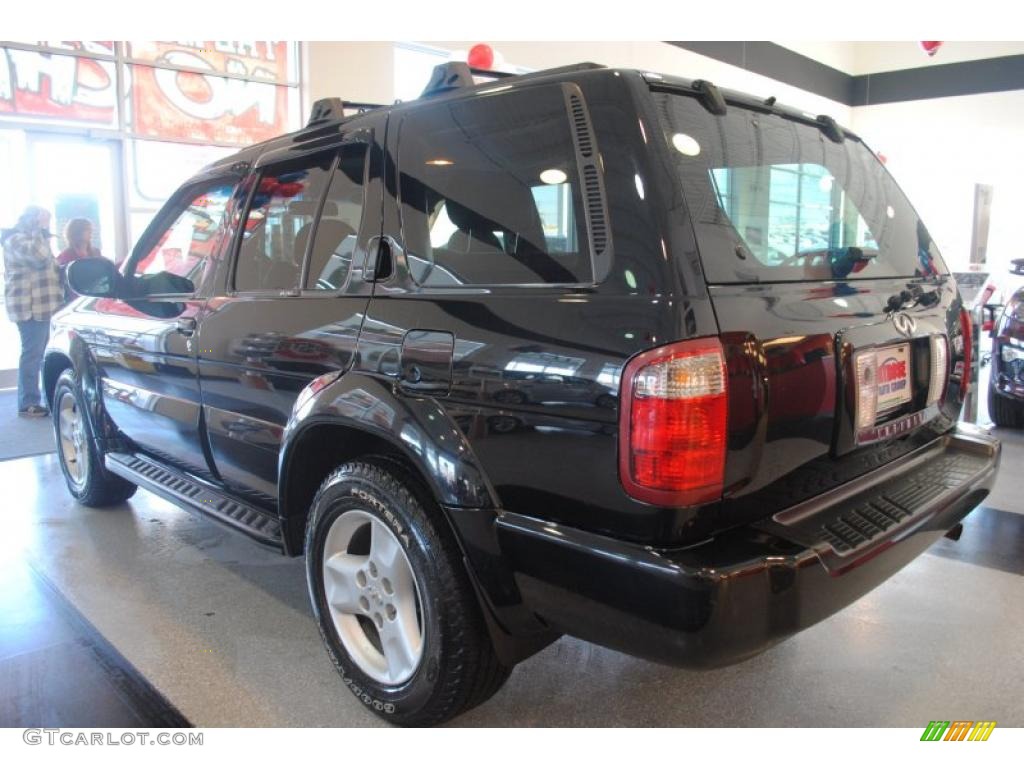 2001 QX4 4x4 - Black Obsidian / Stone Beige photo #4