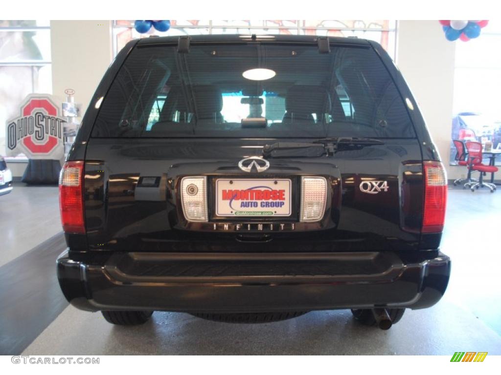 2001 QX4 4x4 - Black Obsidian / Stone Beige photo #5