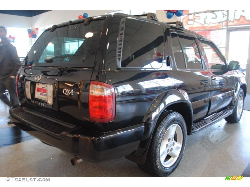 2001 QX4 4x4 - Black Obsidian / Stone Beige photo #6