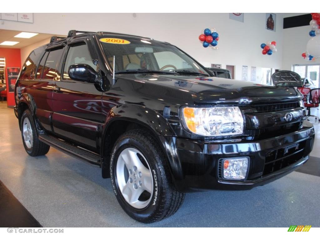 2001 QX4 4x4 - Black Obsidian / Stone Beige photo #8