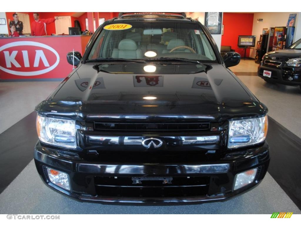 2001 QX4 4x4 - Black Obsidian / Stone Beige photo #9